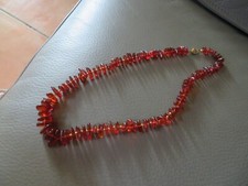 ancien collier en ambre perle multi forme  49 cm