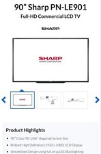 Sharp Pn-le Pn-le901 90" 1080p Led-lcd Tv - 16:9 - Hdtv Used-local Pickup