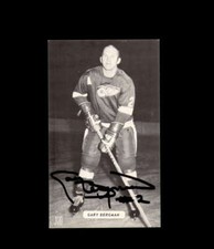 Gary Bergman Signed JD McCarthy Vintage Postcard 1950`s 60`s Detroit Red Wings A