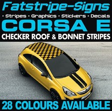 to fit VAUXHALL CORSA E STRIPES CHECKER ROOF CAR GRAPHICS DECALS STICKERS VXR