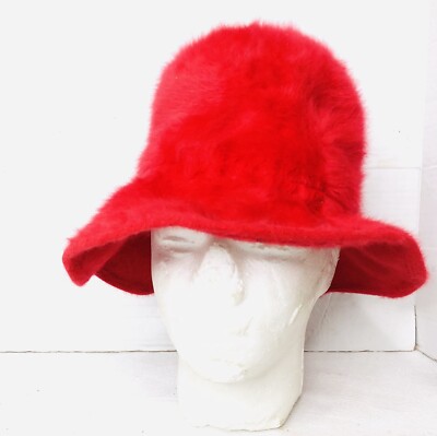 VTG Kangol Red Faux Fur Bucket Hat Faux Fur Bucket – Kangol main image 4