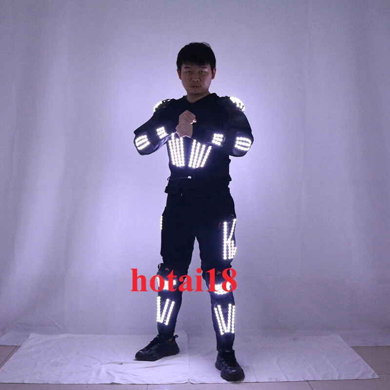 Traje LED Multicolor Disfraz Iluminar Chaleco Pantalones Luminoso Rendimiento Conjunto Completo Foto 4 de 4