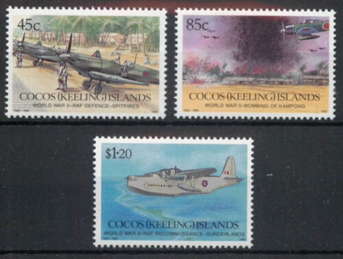 Cocos Keeling Islands 1992 Second World War WWII aircraft set SG270-272 MNH mint - 第 1/1 張圖片
