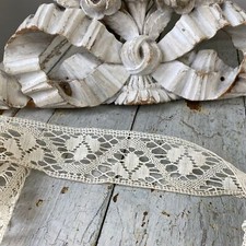11.3 yards Handmade Vintage VTG French lace Trim passementerie bobbin ribbon cl