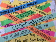 500 CUSTOM BLACK PRINTED TYVEK WRISTBANDS EVENT CLUB BAR PARTY WEDDING BANDS