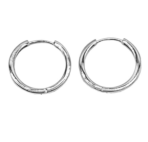 Par De Pendientes de Aro Liso de Plata 925 Rodiado - Hoops Collection - Imagen 38 de 51