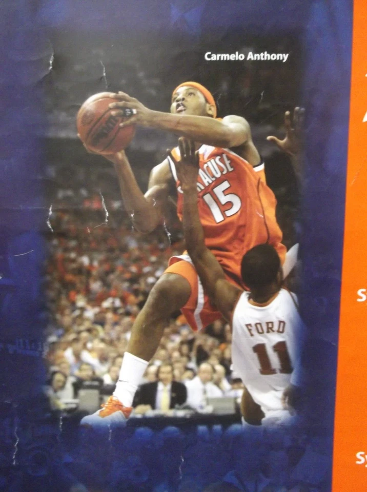 Póster de calendario de baloncesto Syracuse Orangemen 2002-03 18x24 Carmelo Anthony Foto 2 de 3