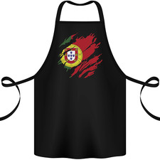 Torn Portugal Flag Portugese Day Football Cotton Apron 100% Organic
