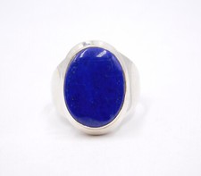 7 Gm 925 Sterling Silver Natural Lapis lazuli Cab Gemstone Ring Size 9" US