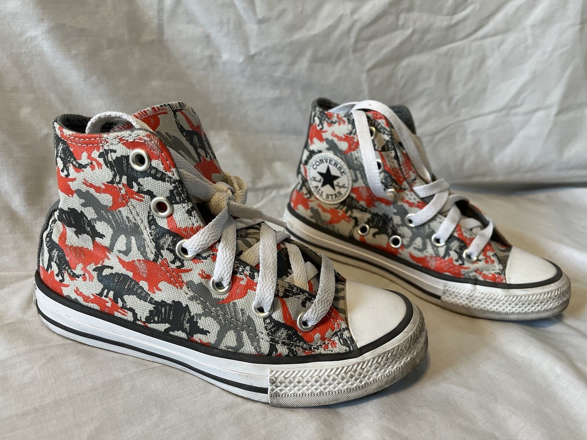Converse All-Star Boys Size 12 Chuck Taylor High Tops Dinosaur