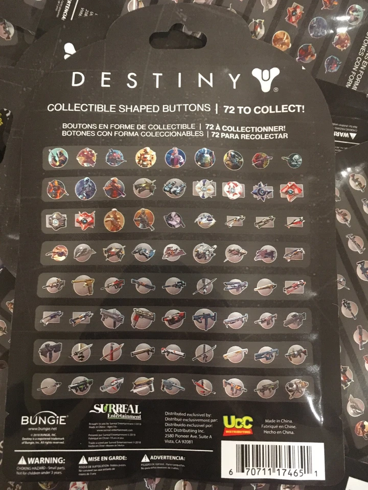 Destiny Collectible Shaped Buttons Series 1 Lot Of 46 Blind Packs Pins Badges - Image 2 of 2