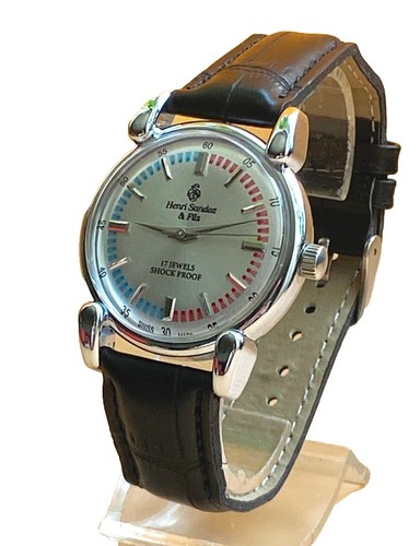 Vintage 1970's Lectos Sandoz Redfish Oltrashock Day-Date Diver w