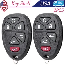 2 Replacement Remote Start Key Fob Shell Pad Case 6b for 2007-2014 GMC Yukon