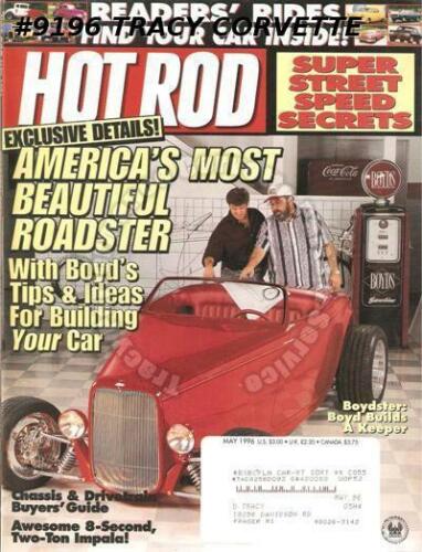 May 1996 Hot Rod 1949 T-Bird 1955 Ford 1957 Chevy Buildup Eight Second Impala - Picture 1 of 1