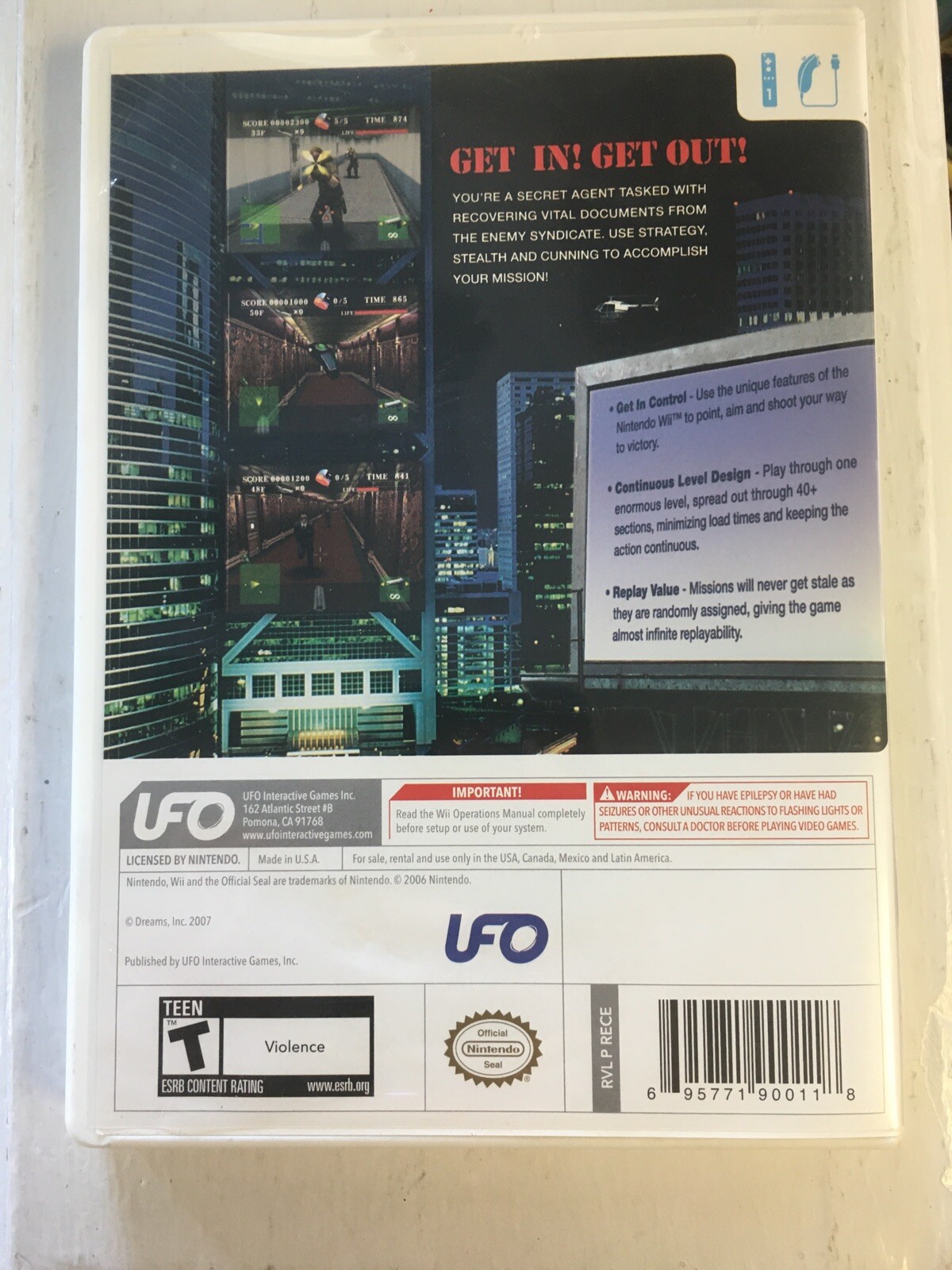 Spy Games Elevator Mission (Nintendo Wii, 2007) 695771900118 eBay