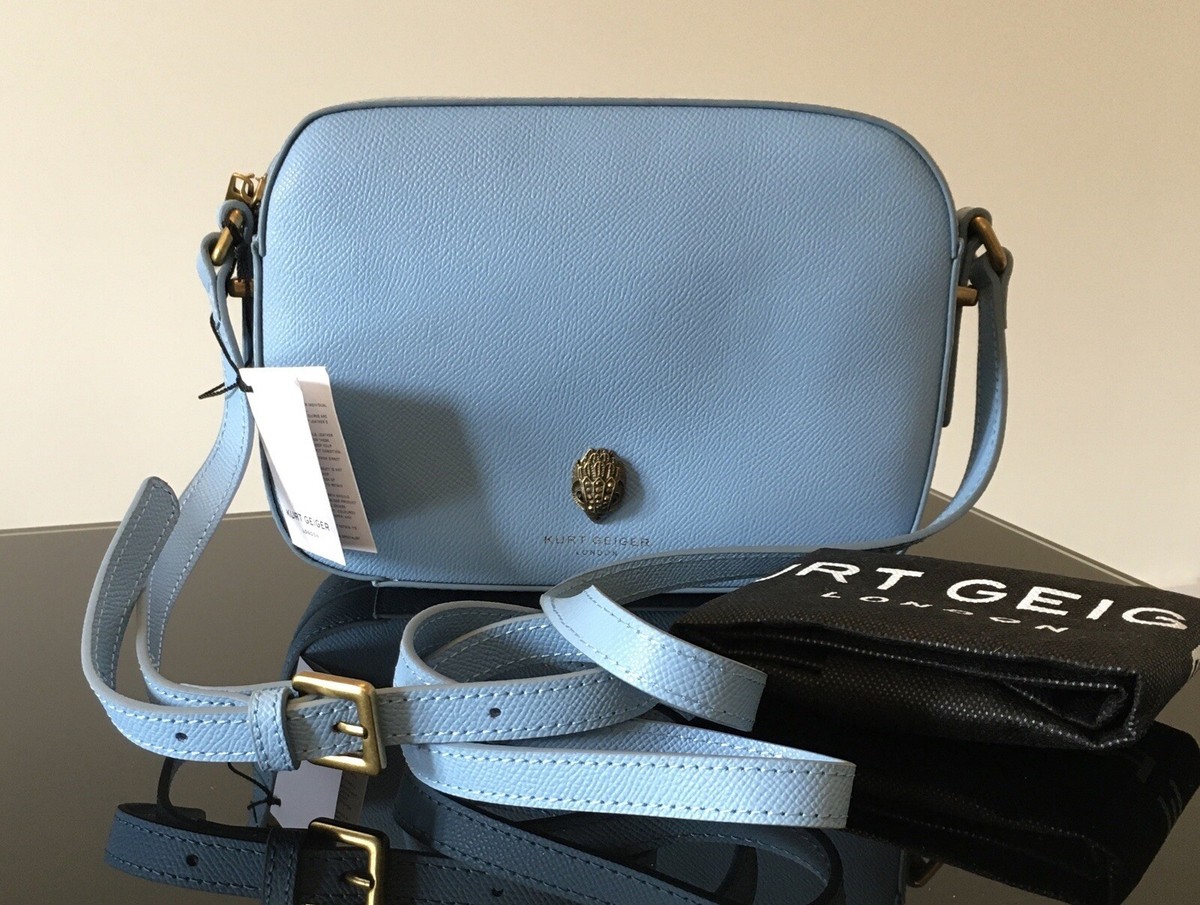 Kurt Geiger Pale Blue Richmond Cross Body Leather Bag Medium