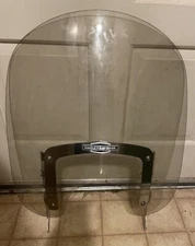 18” X 23.5” Clear Lexan Windshield & Bracket Mount For Harley Davidson EUC