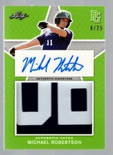 2020 Leaf Perfect Game Nat'l Show Patch Auto Emerald #PA Michael Robertson 6/25
