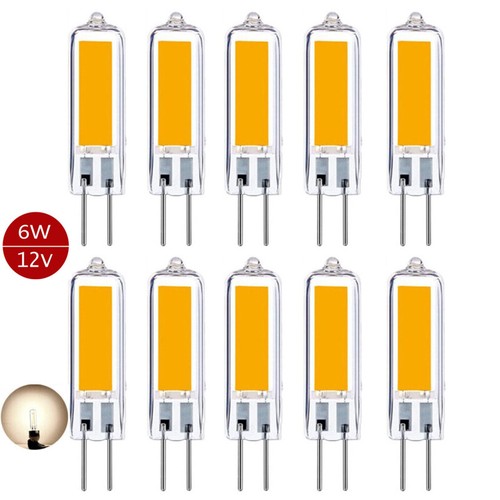 10X G4 LED Bulb 6W AC/DC 12V Warm White COB No strobe dimmable