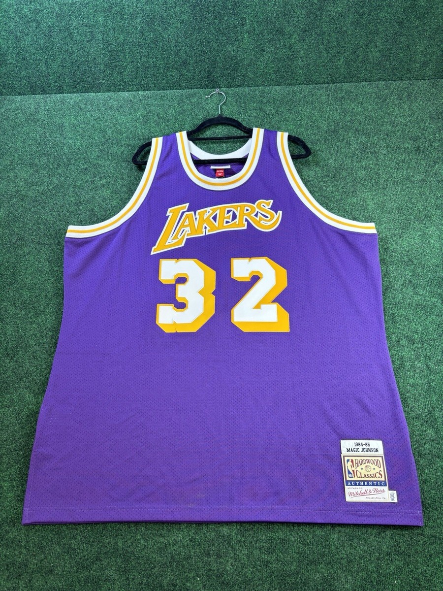 100% Authentic Magic Johnson 1984-1985 Purple Mitchell & Ness