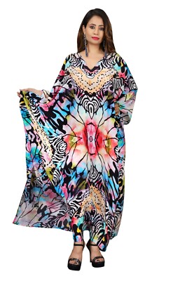 V neck silk kaftan long sleeves silk kaftan for womens beach wear caftan outfit