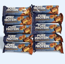 Pure Protein Chocolate Peanut Caramel Protein Bars 1.76 oz 10 PACK - Brand New 