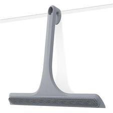 Offhu 2-In-1 Silicone Shower Squeegee Hookdual-Sided Design Scraper Scrub