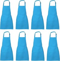 Kinder SchüRze Wasserfest Verstellbar Mit Taschen 8 StüCk Blau Kochen Backen