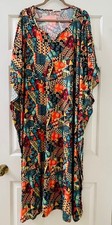 1X/2X/3X New Black Aqua Blue Orange Kaftan Knit Beach Cover Dress Nightgown