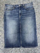 RALPH LAUREN Size 6 Knee Length Denim Straight Skirt in Vintage Wash