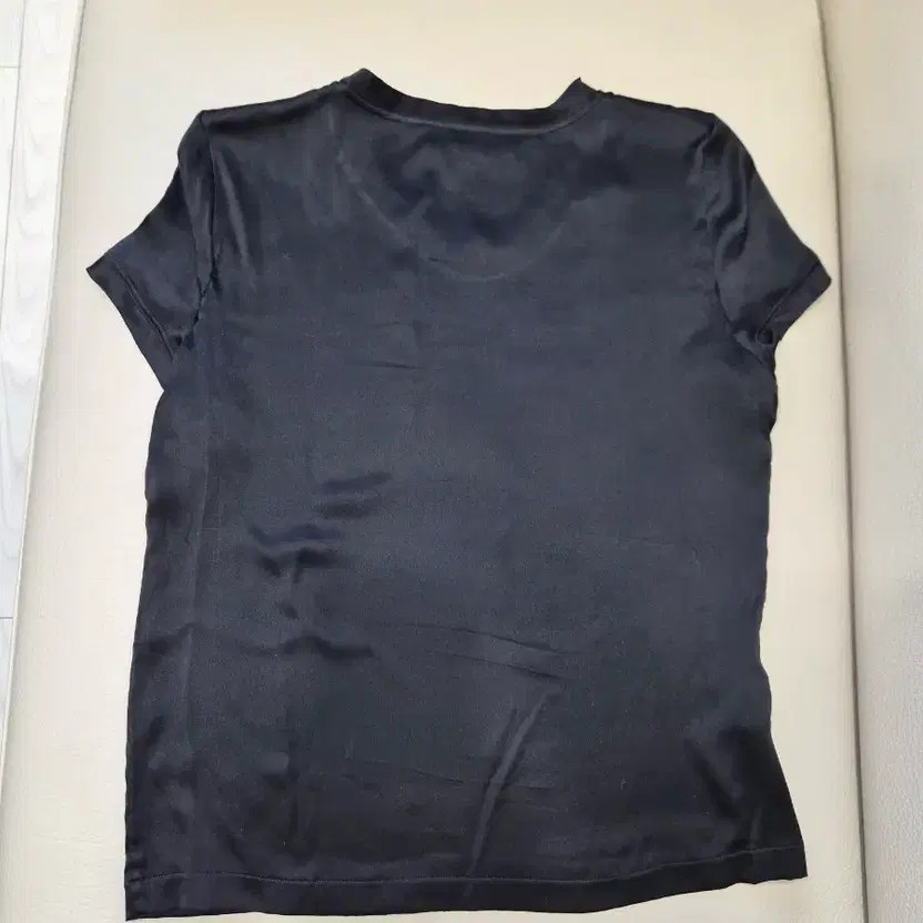 YSL Yves Saint Laurent Women's Black Silk Short Sleeve Top