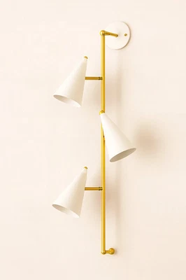 Aplique de pared de latón moderno de mediados de siglo lámpara de pared de pa... - Imagen 1 de 4