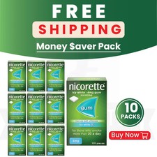 Nicorette Icy White Gum 105 Pieces 4mg PACK OF 10