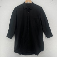 URBAN OUTFITTERS Dress S Tunic Twill Oversized Shirtdress Button Up Cotton Black