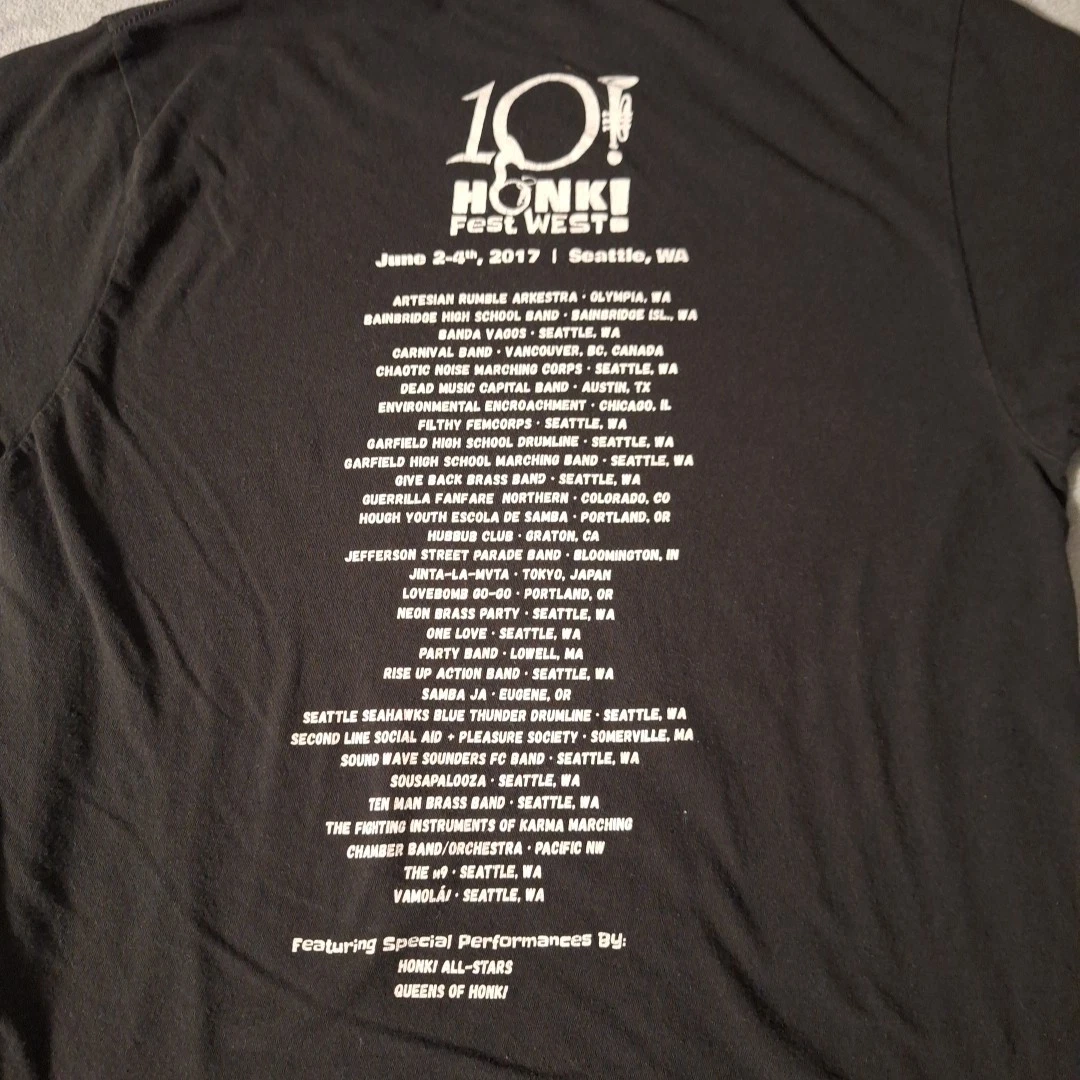 10 Honk Fest West 2017 T-Shirt Size Small Black Seattle Short Sleeve - product detail image 6