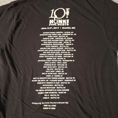 10 Honk Fest West 2017 T-Shirt Size Small Black Seattle Short Sleeve  image 6