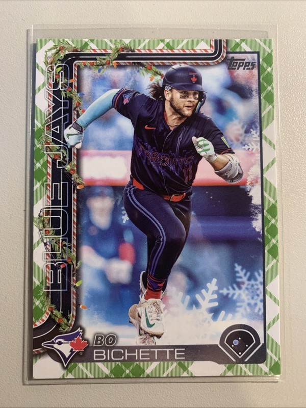 Bo Bichette 2025 Topps Holiday Green Plaid Parallel #H45 Toronto Blue Jays