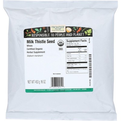 Whole Organic Milk Thistle Seed Frontier 16 Oz 1 Lb 1 Pack