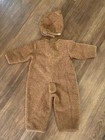 Baby Gap Brannan Brown Teddy Bear Lined Romper Bodysuit & Hat Toddler 2XL 2 Yrs — photo 2