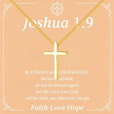 925 Sterling Silver Cross Necklace for Boys - Faith Cross Chain Necklaces for K