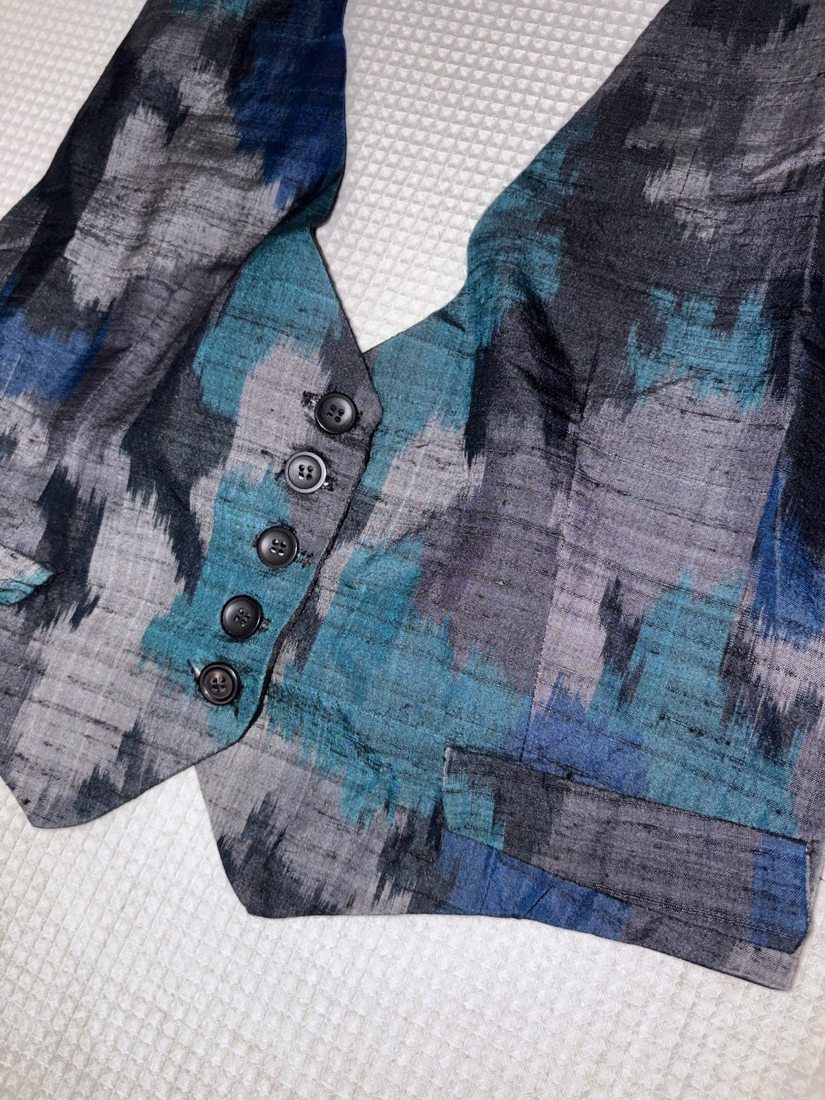 Saddleseat Half Vest Women’s OS Adjustable Hook & Loop Blue Tie Dye Equestrian