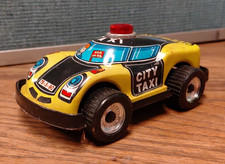 Tin toy 1960's made in Hong Kong friction CITY TAXI CAR good played condition