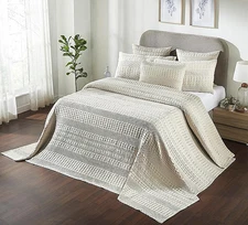 Waffle Weave Natural Oversized King Blanket 120Lx120W VHC Brands