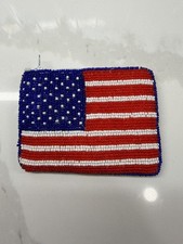New American Flag Hand-Beaded Coin Purse Never Used No Missing Beads