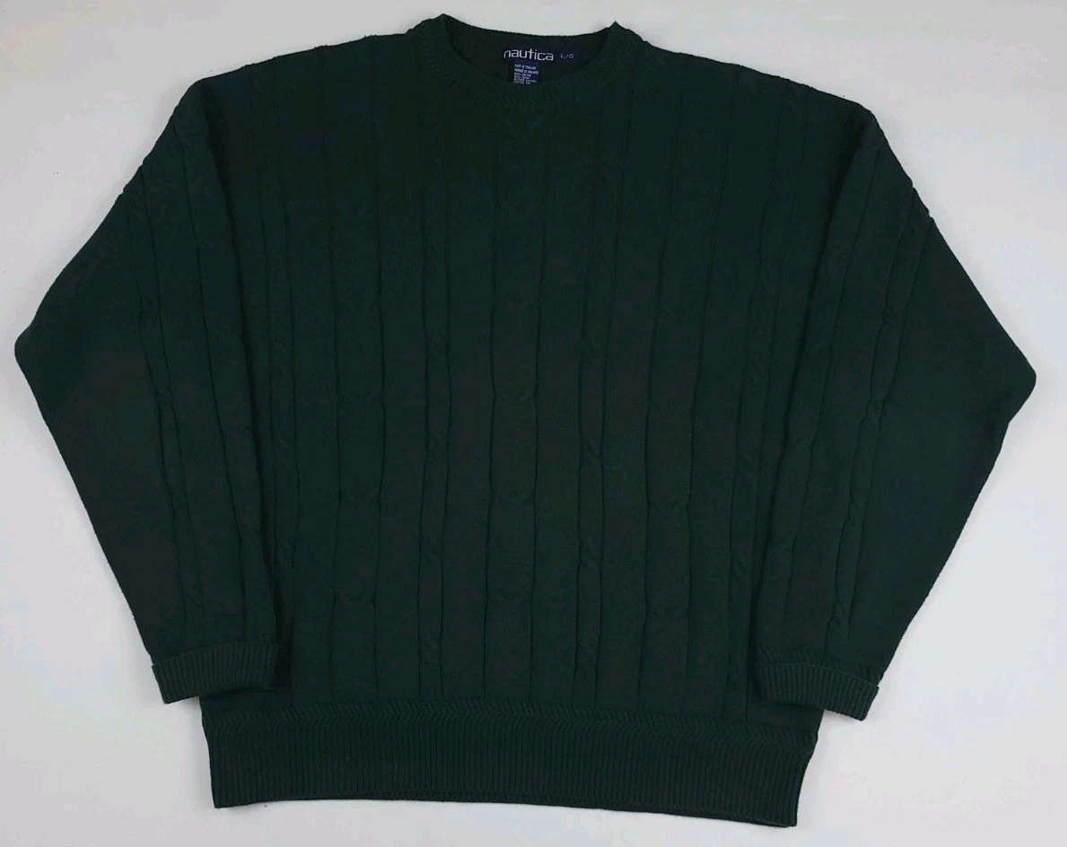 90〜00s Nautica ds knit black Vintage Nautica Hoodie Mens XL Black Blue Striped Knitted 1/4 Zip