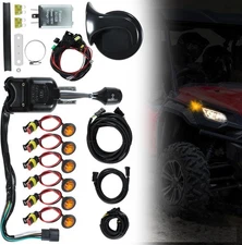 Universal UTV Turn Signal Kit w/Column Turn Switch and 12V Horn w/Button,Amber L