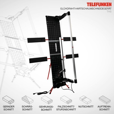 Telefunken XXL Dämmstoffschneider Styroporschneider | Schnittlänge 137 cm