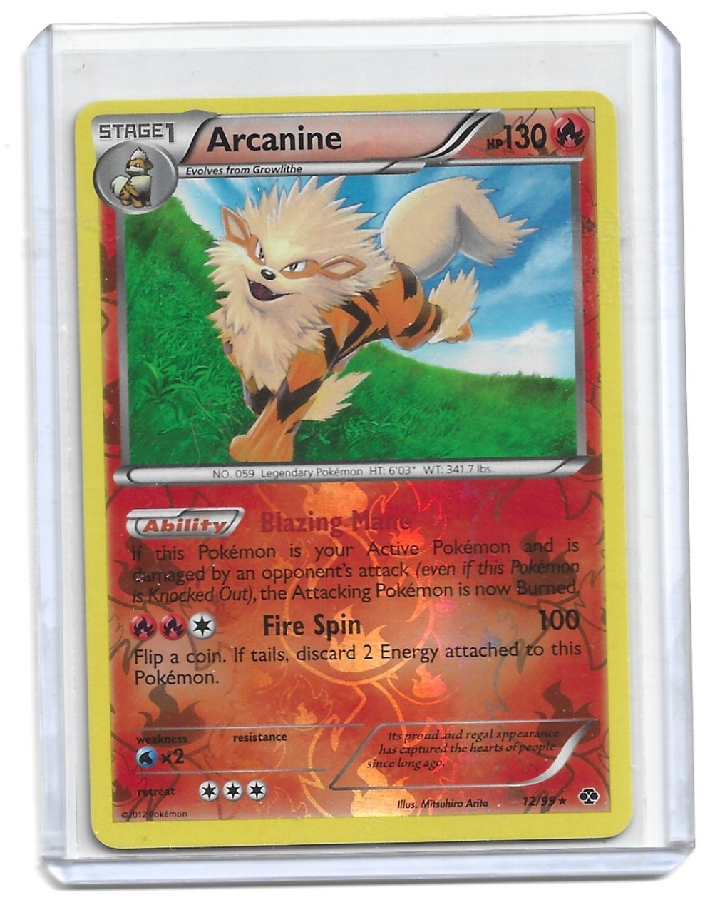 2012 Pokemon - Black & White: Next Destinies Arcanine #12/99 Reverse Holo