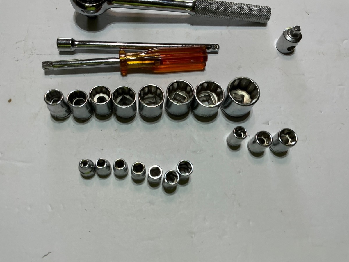 Sears 23 Piece Socket Wrench Set Vintage New 1/4 & 3/8 Drive #4644