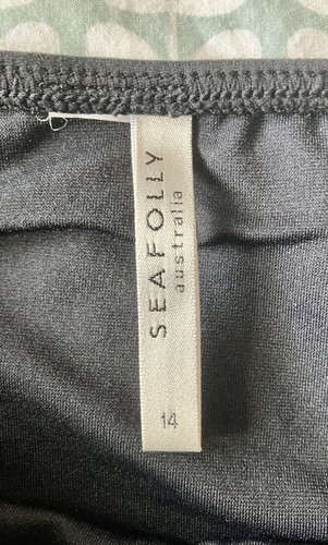 Seafolly Black Bikini Set Size 12DD Top And Size 14 Twist Hipster Bottoms - Picture 5 of 5